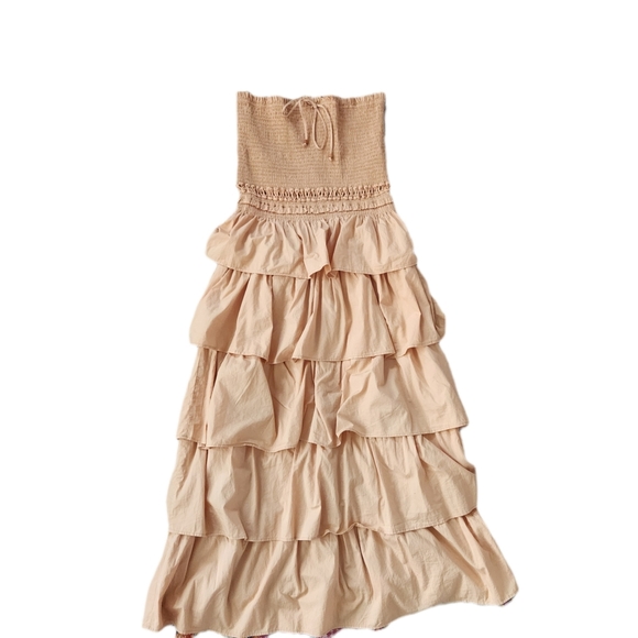 Free People‎ Sunset Dancing Dress Peach Nude Women's Size Large - Picture 2 of 12